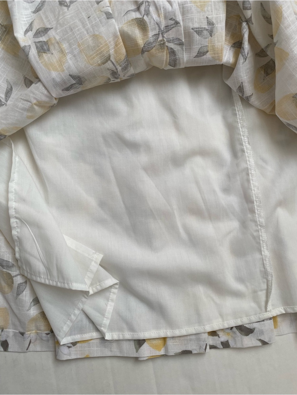 Haute Hippie White and Yellow Lemon-Print Midi Tiered Dress Size 10 - Picture 8 of 10